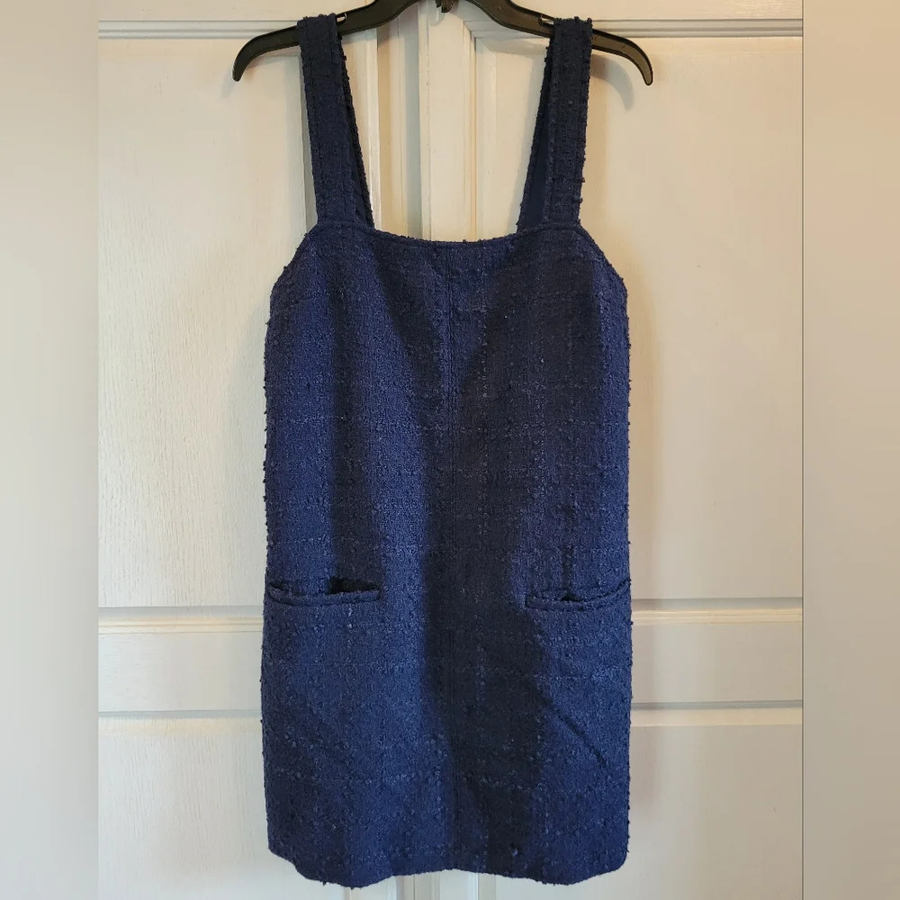 Abercrombie & Fitch Navy Blue Textured Dress